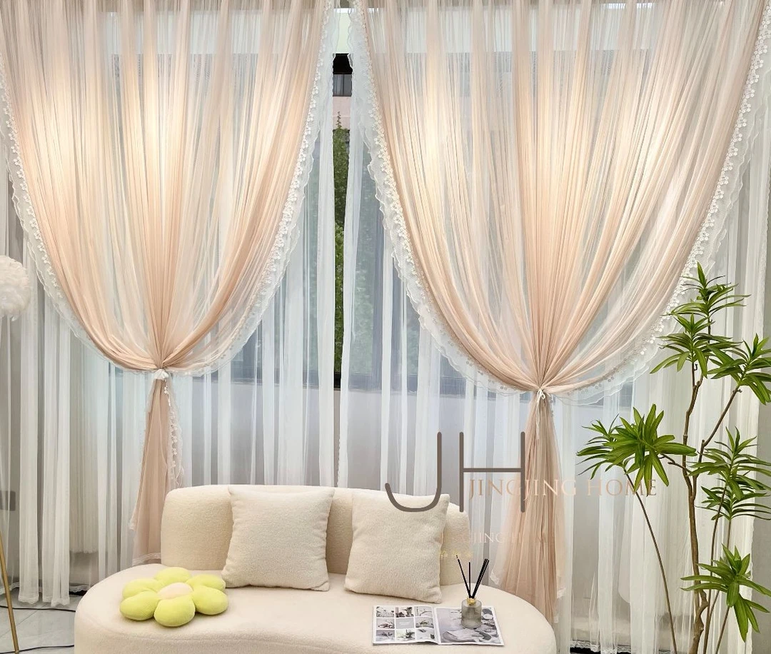 【双层片帘专拍】门店专拍！5个1.5米宽成品公主风纱帘片帘，10%抵扣