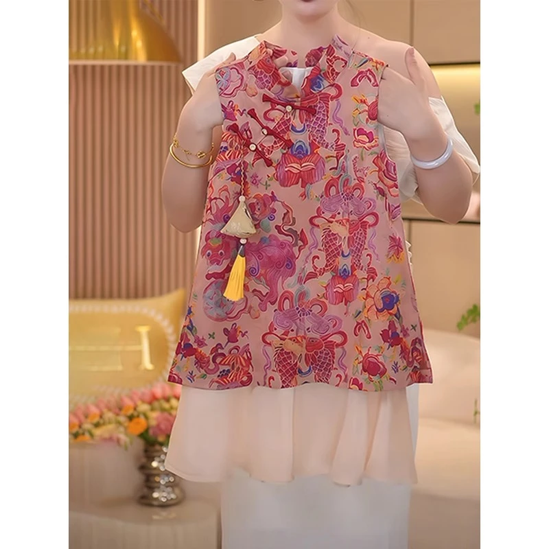 女童连衣裙夏装2025新款儿童新中式旗袍裙大童夏季洋气国风公主裙