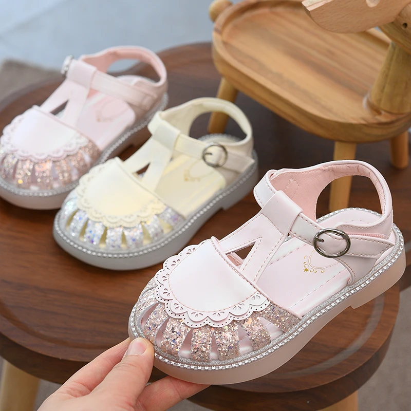 女童凉鞋儿童公主鞋2025夏季新款鞋软底洋气童鞋女孩包头鞋子