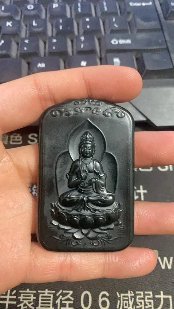 和田玉青玉山水观音