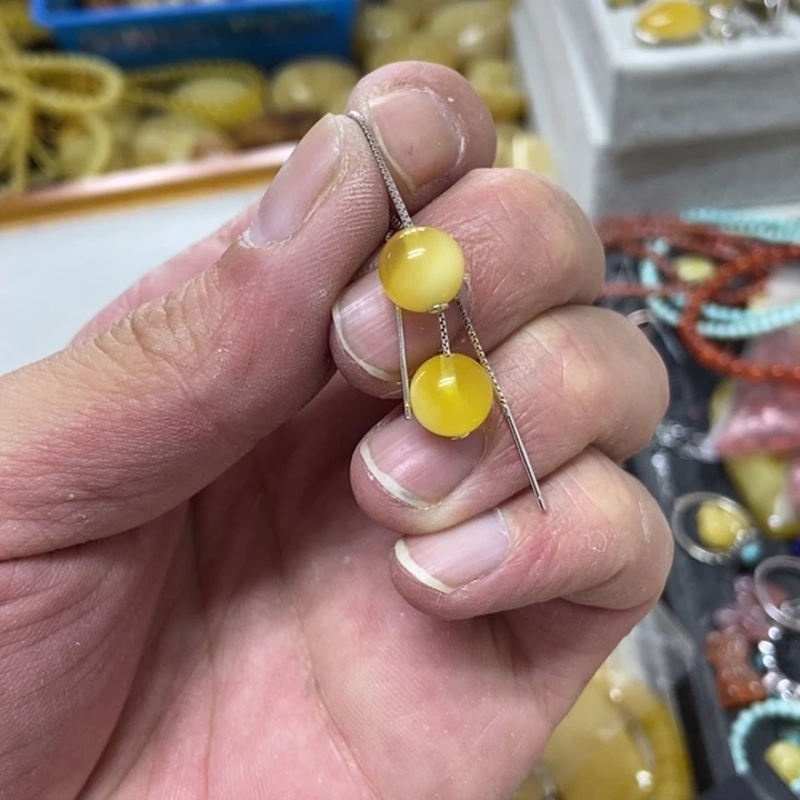 银S925镶嵌蜜蜡裸石多样性发货