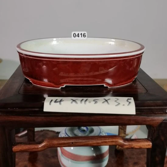 陶手工手绘大德堂釉盆