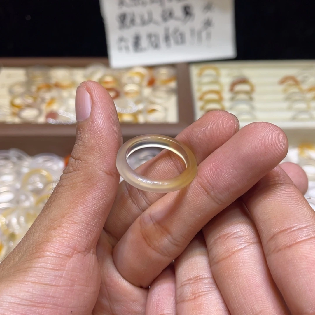 玛瑙/玉髓未镶嵌戒指56号港20