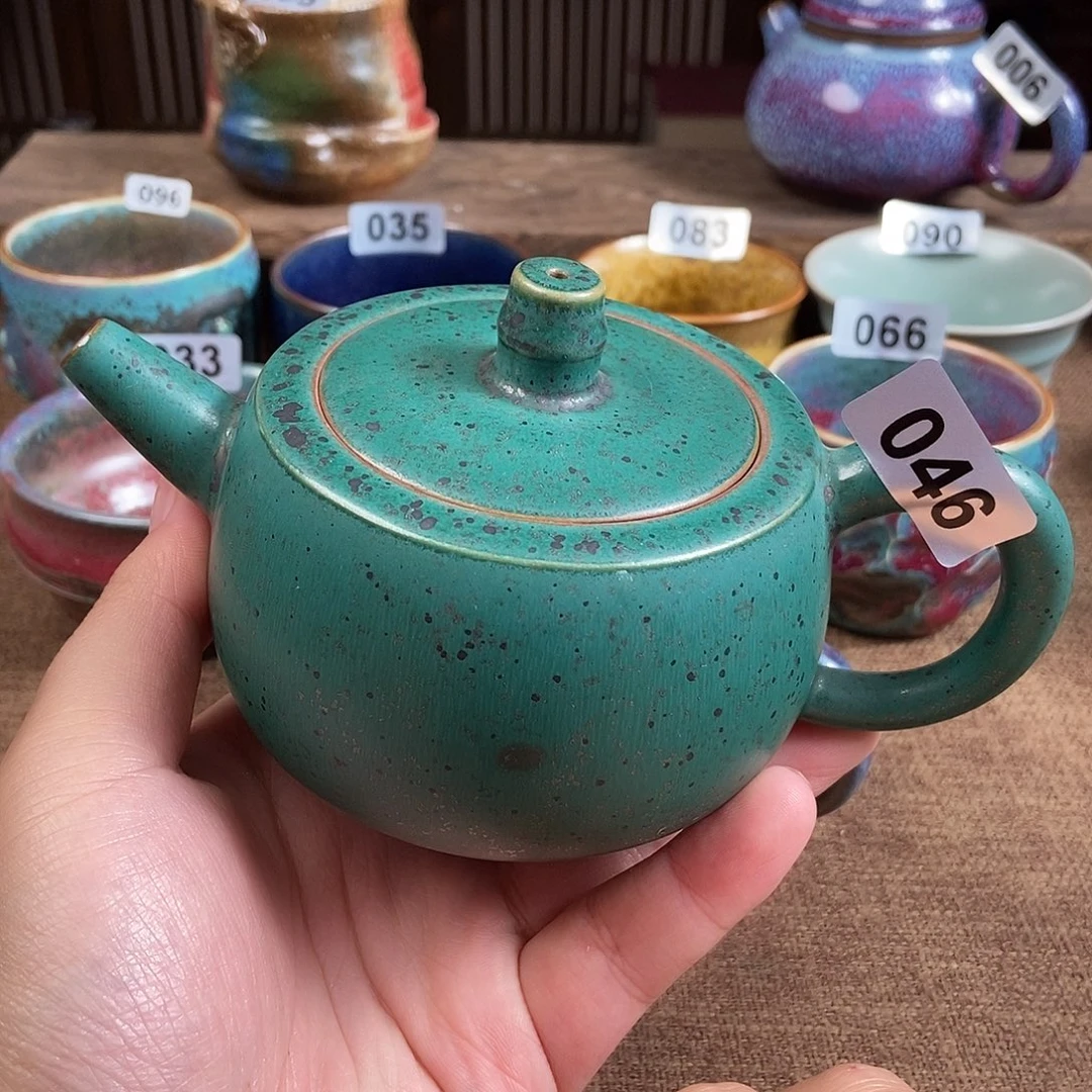 雪***真瓷片钧瓷茶壶艺术