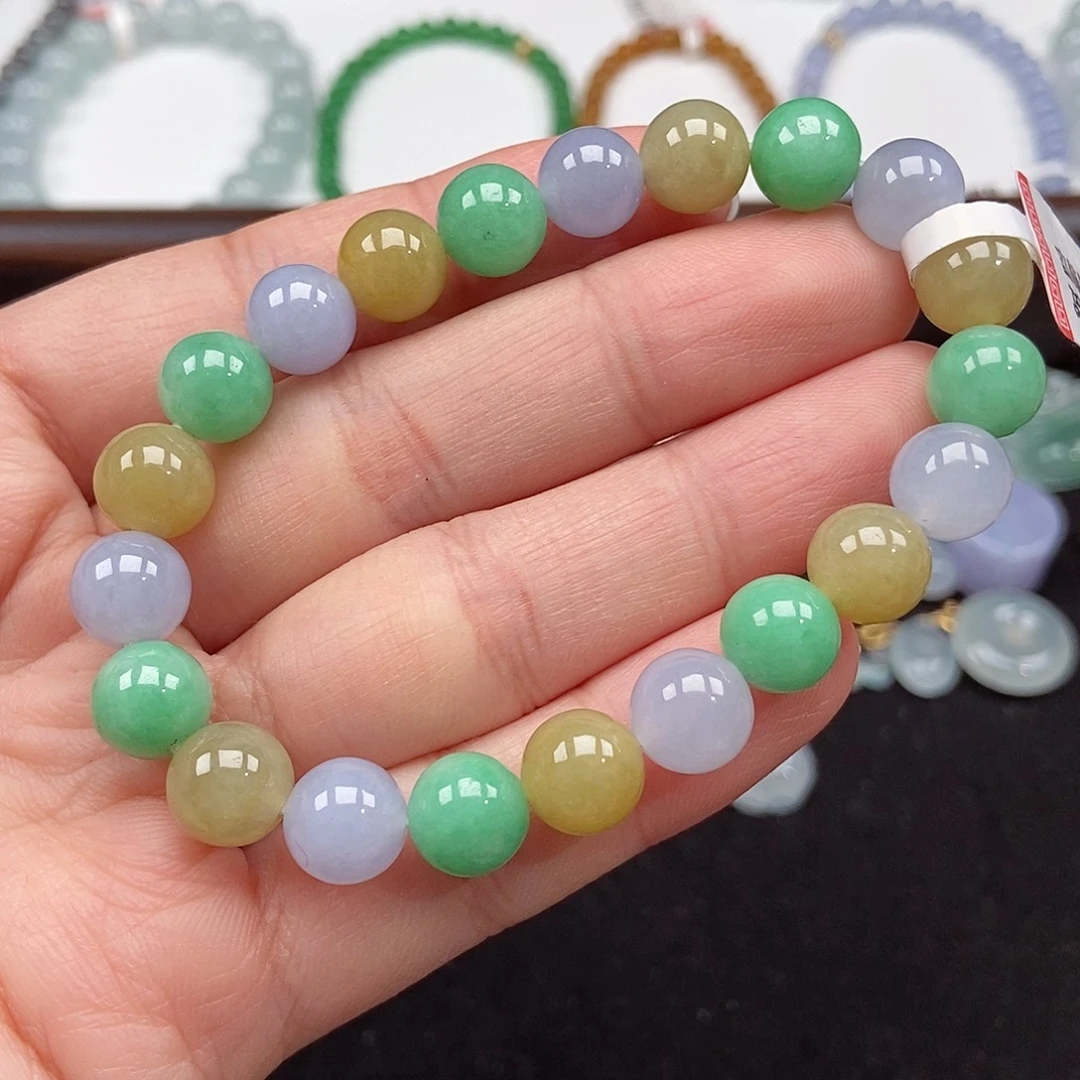 翡翠未镶嵌手串卡8.8