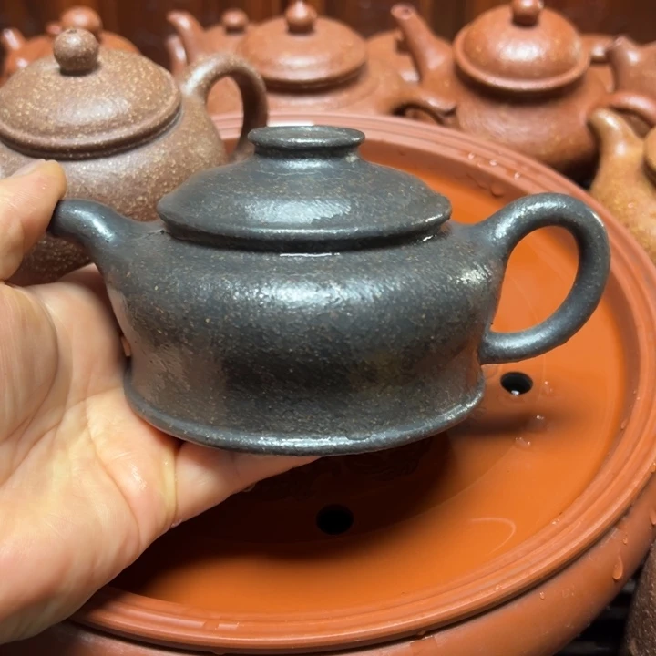 茶壶紫砂宜兴原矿鲨皮青