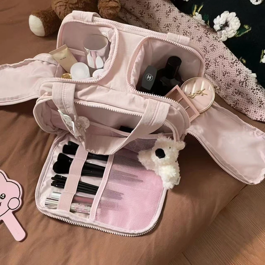 双开口化妆包大容量洗漱包女收旅行出差多功能分区收纳高级感便携