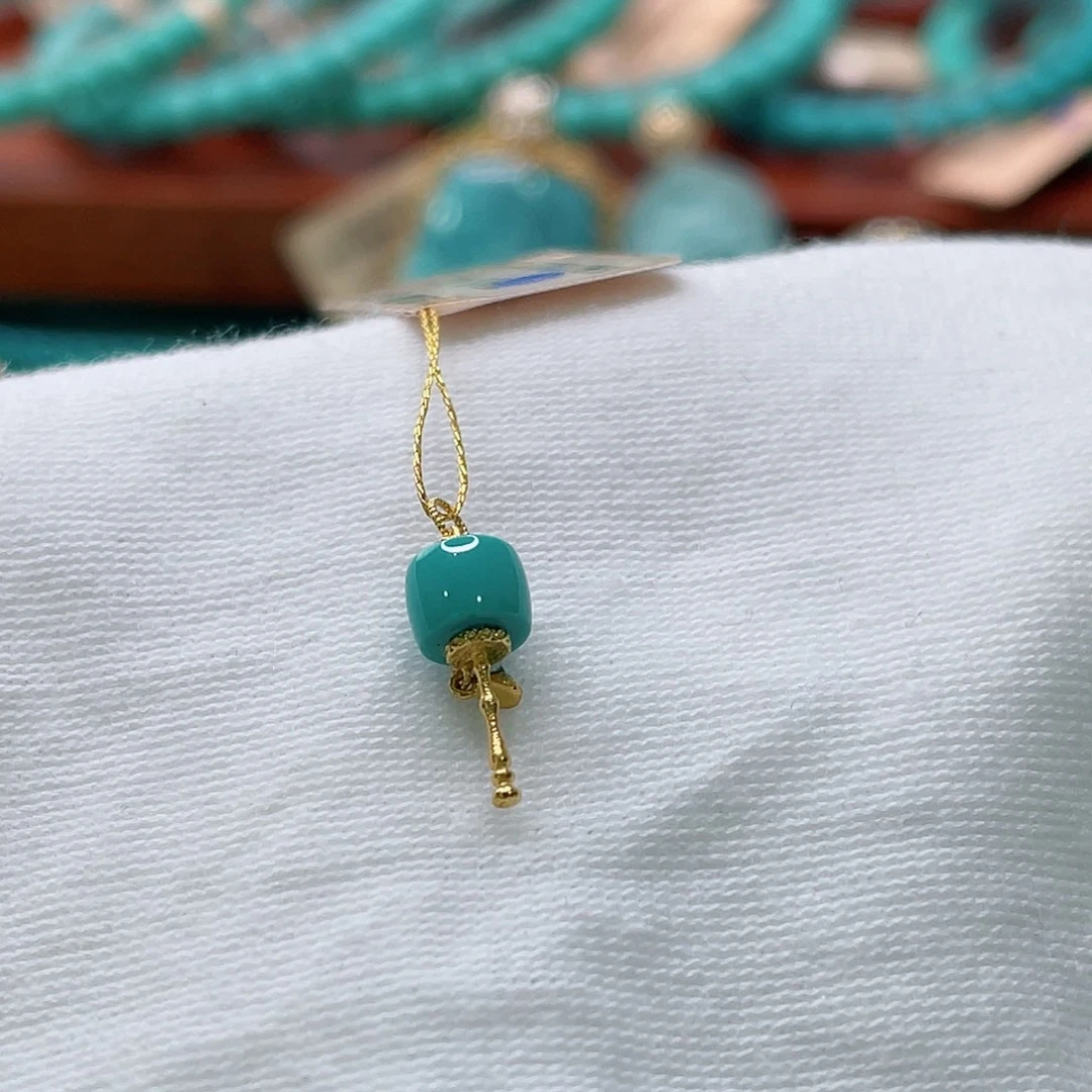 18K金镶嵌绿松石珠宝半成品