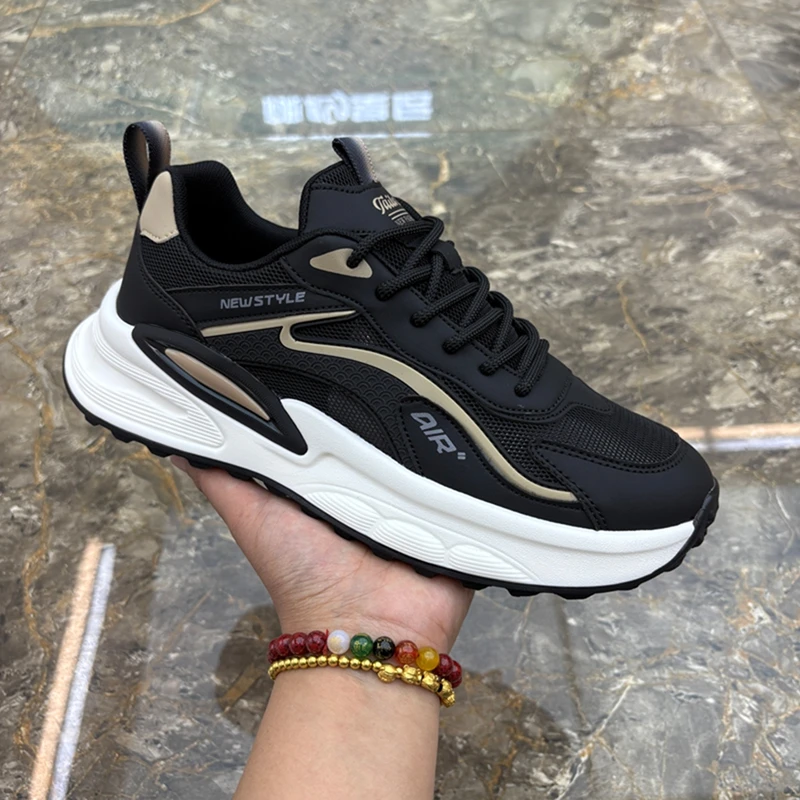 男鞋2025新款夏季百搭网面透气老爹鞋男士超轻潮流软底运动休闲鞋