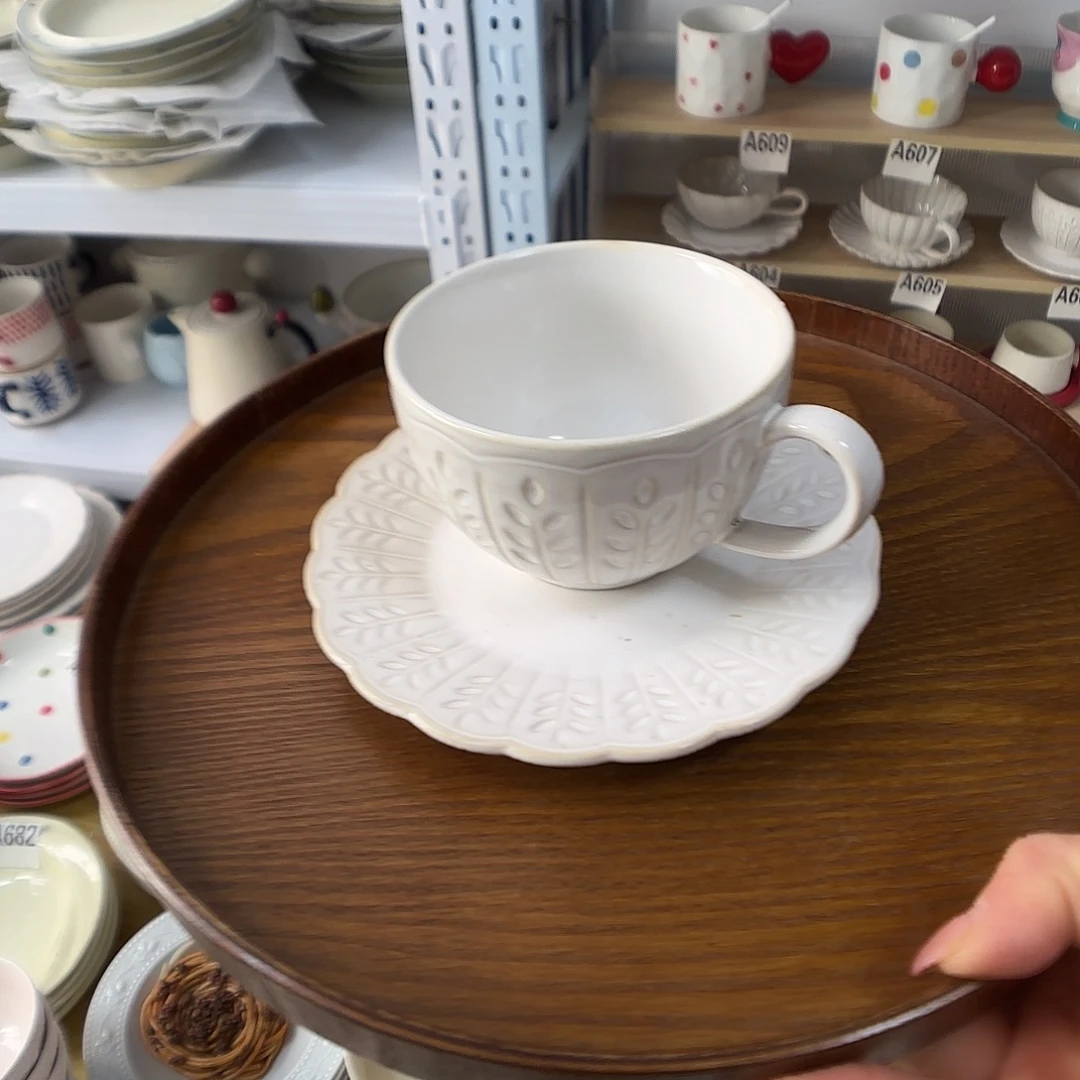 瓷片瑕疵特价陶瓷咖啡杯碟