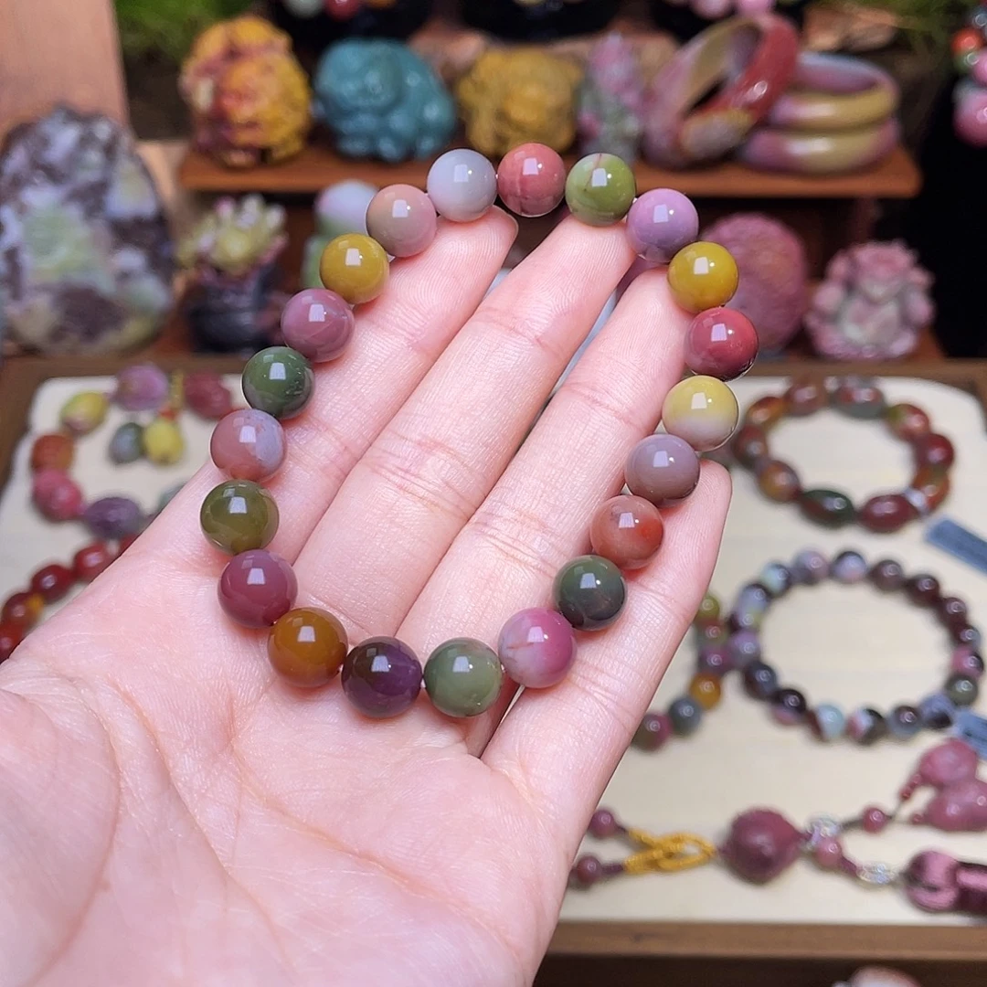 柳***h玛瑙/玉髓未镶嵌手串盐源玛瑙艳丽色手串