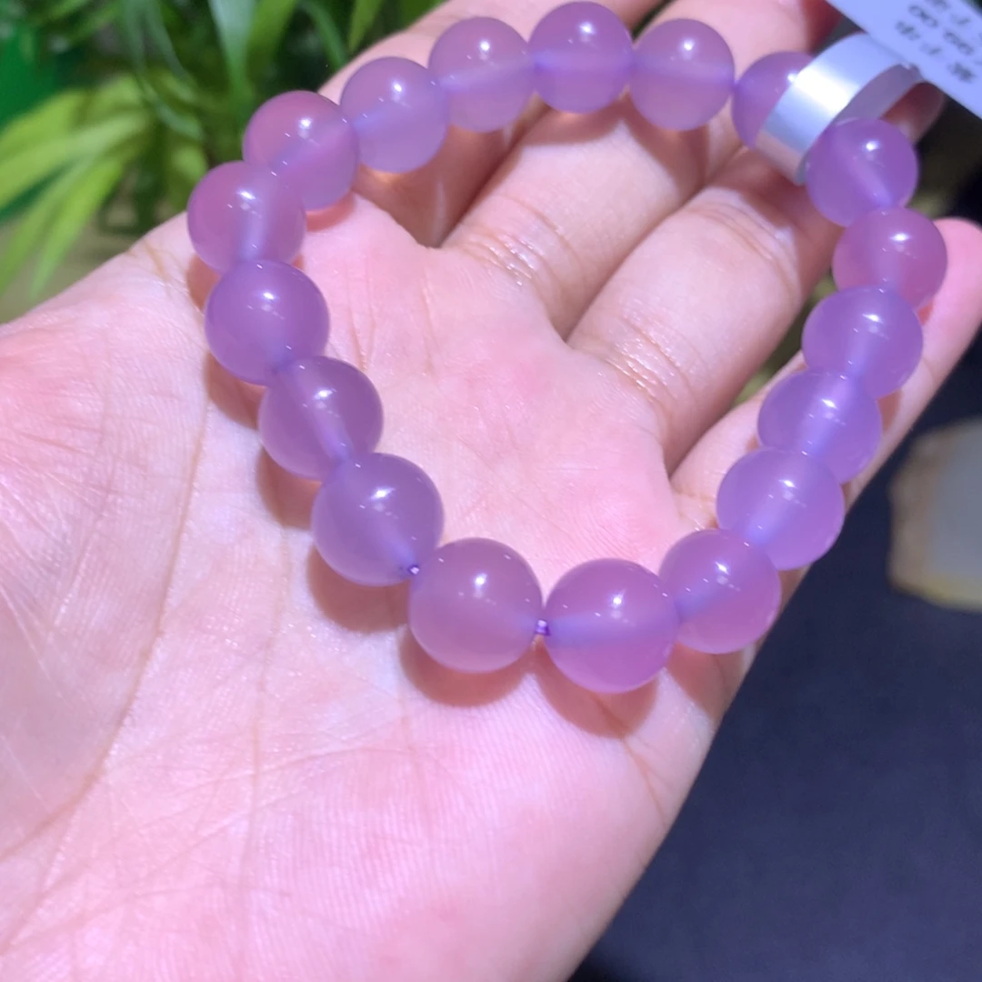玛瑙/玉髓未镶嵌手镯卡10葡萄紫手串