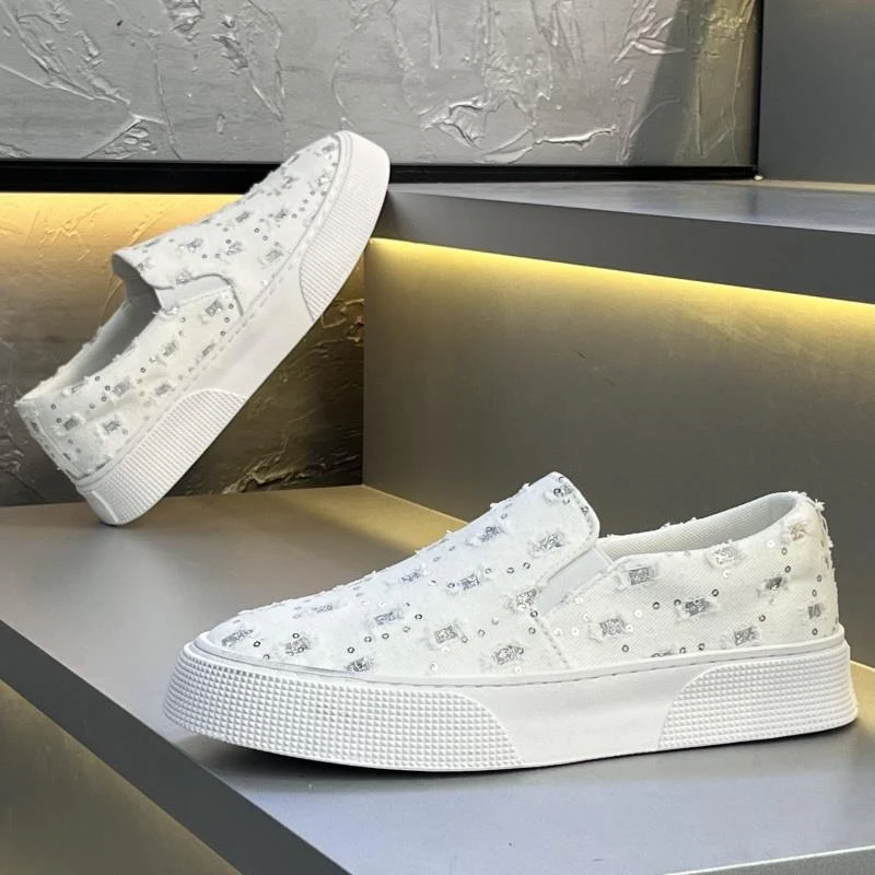 GHBH男鞋年夏季新款透气一脚蹬休闲板鞋破洞布面低帮懒人鞋