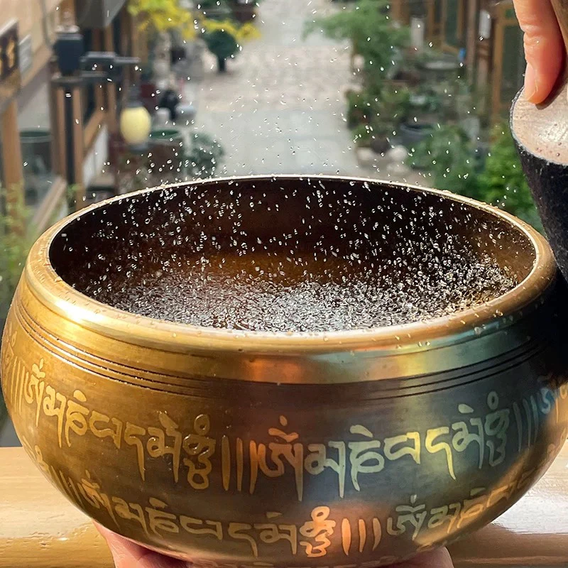 15CM尼泊尔颂钵药师佛颂钵送配件 可炸水