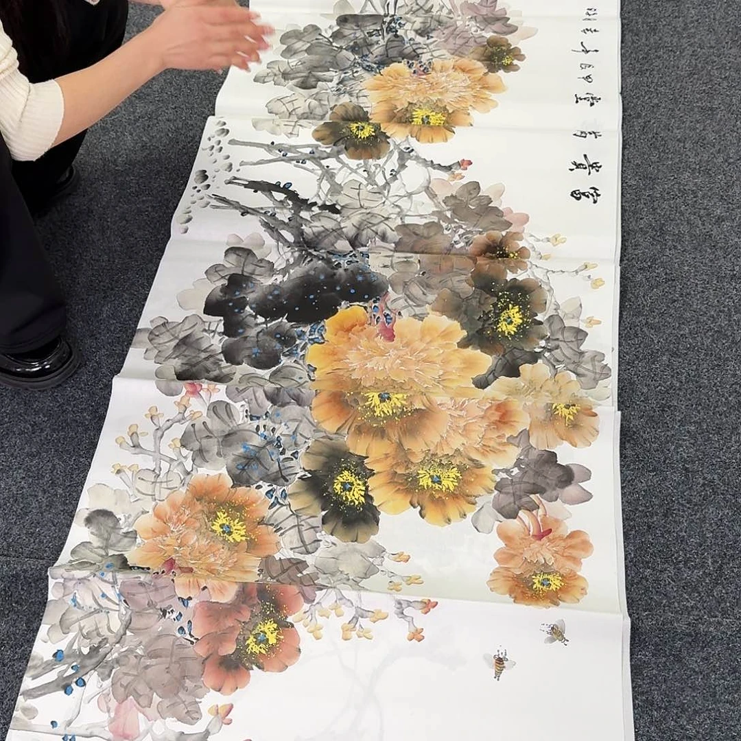 纯手绘国画作品好看小六尺