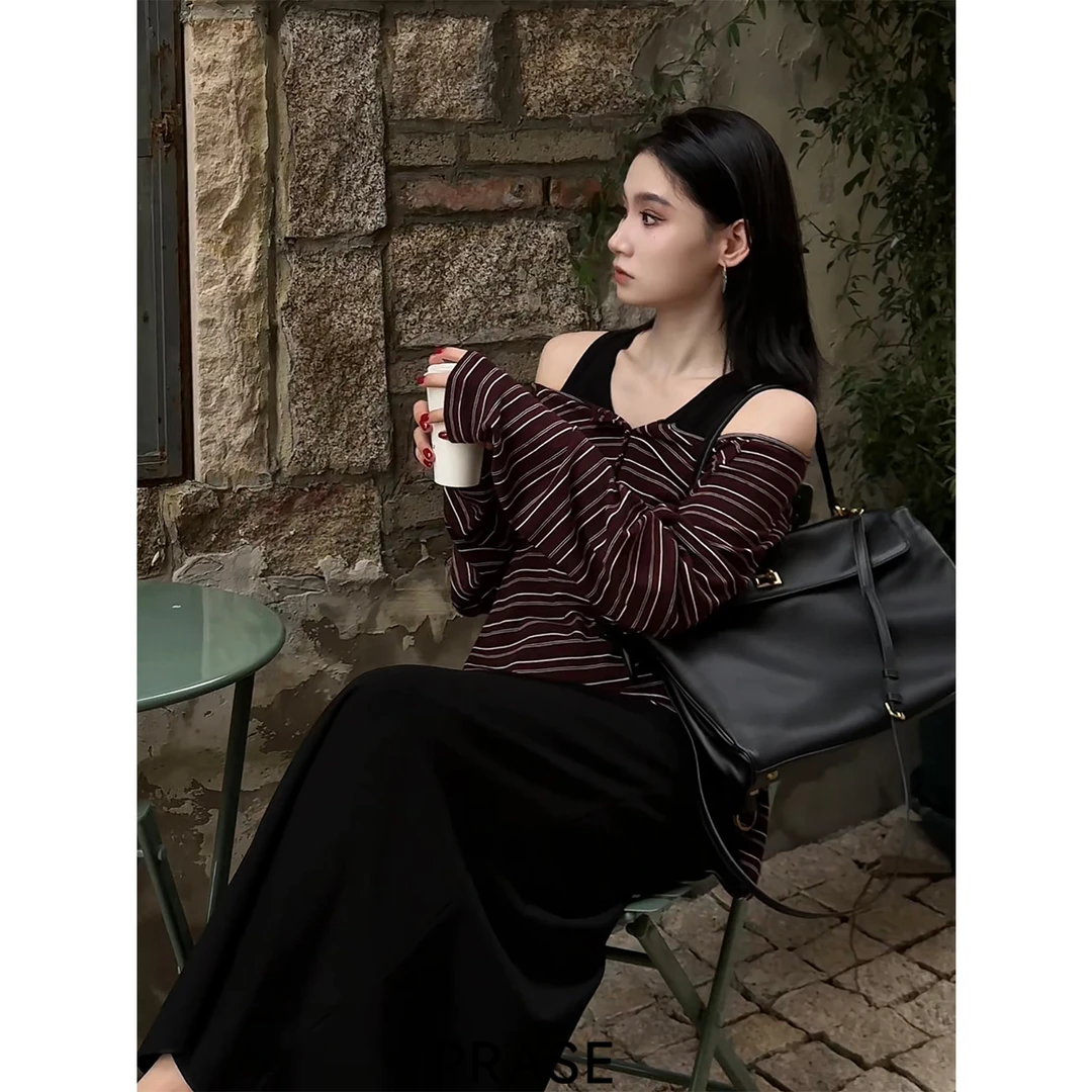 PRASE·噜【条纹旋律 】微胖轻奢设计款秋女休闲长袖开衫PR508C45