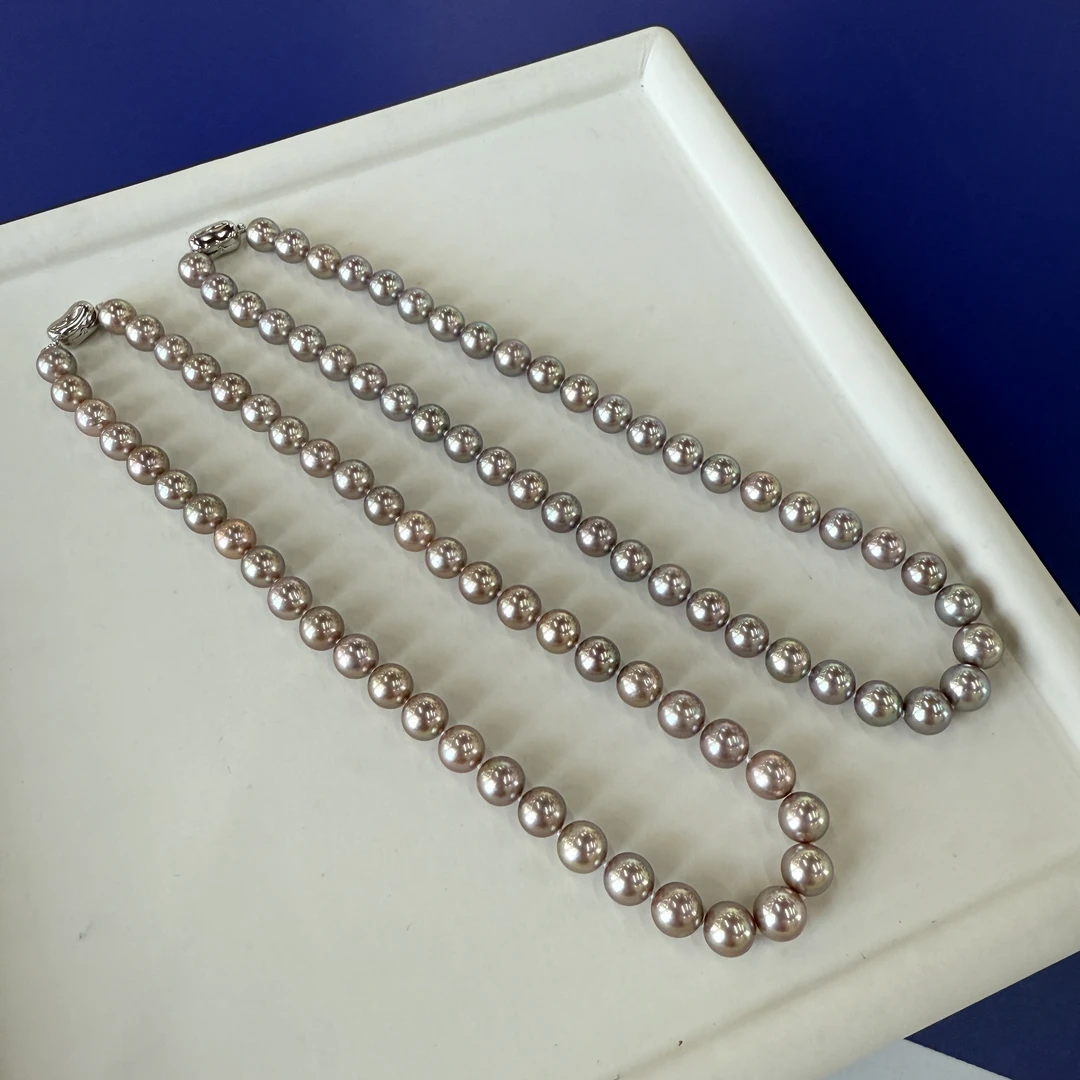 NGTC限量铂金玫瑰（钢弹）｜淡水珍珠项链S925银灰粉8-11mm多样发1