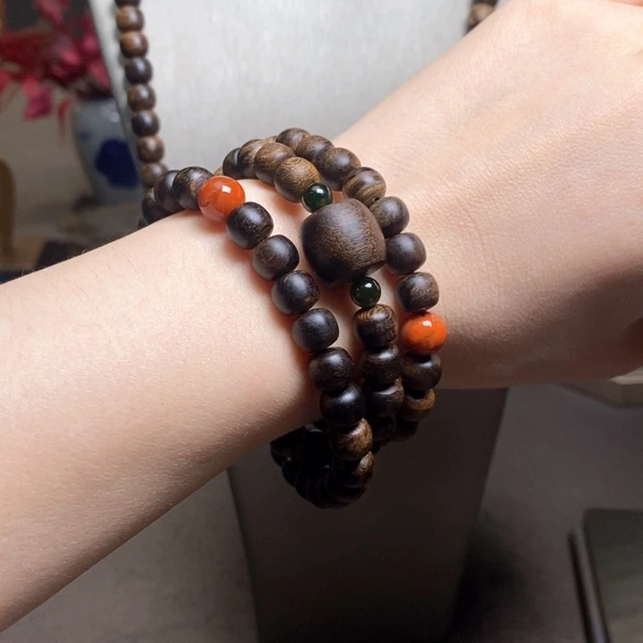 沉香手串越南芽庄紫棋瘤疤0.6×0.8设计