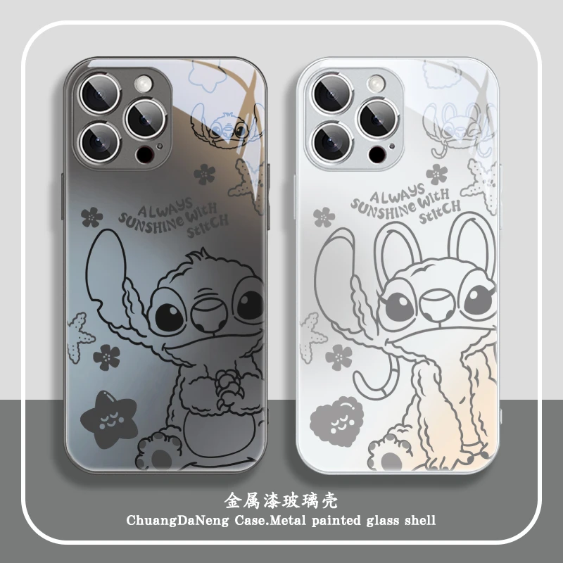 史迪仔安琪适用于苹果/华为/小米/vivo/OPPO简约渐变情侣手机壳