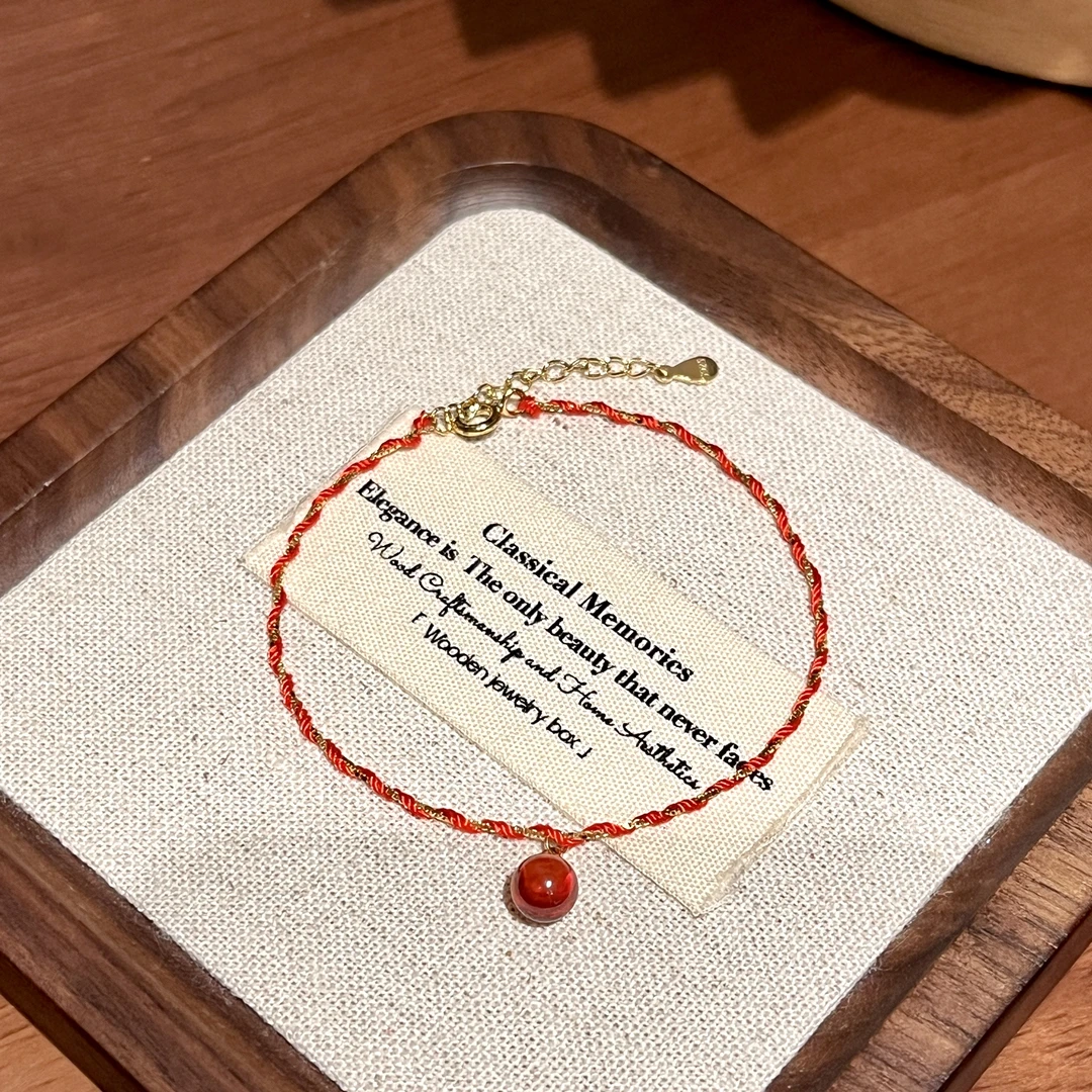 【简约麻花】红色复古手工极简风古风手链A1592