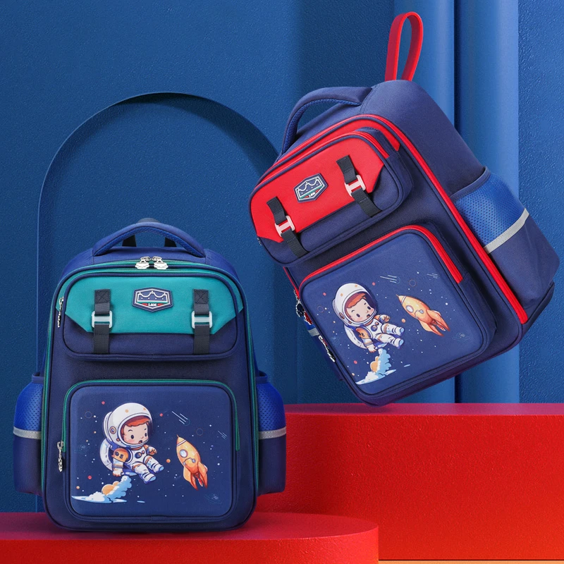 儿童书包男童小学生双根背负式书包双肩包减负英伦风男孩双肩背包