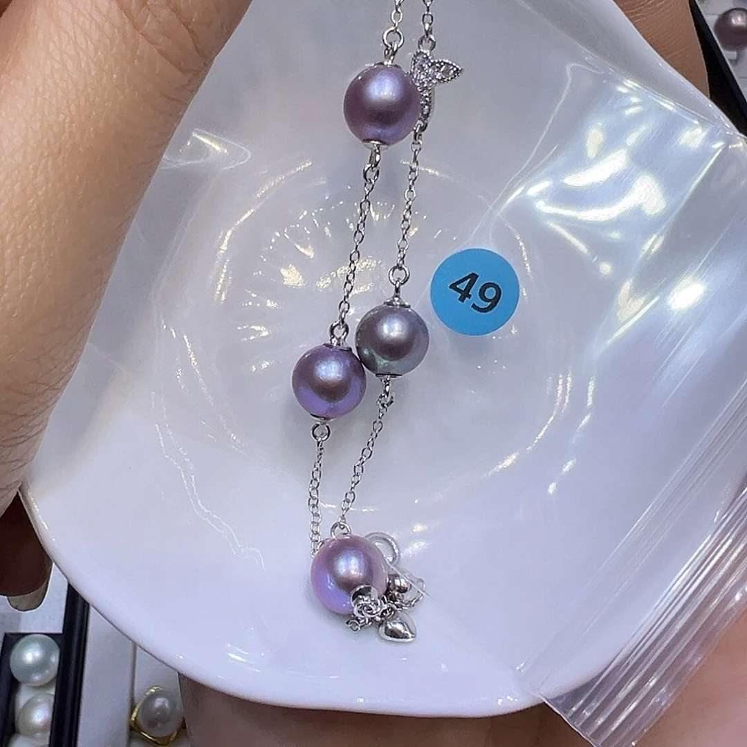 海水珍珠银S925镶嵌耳饰