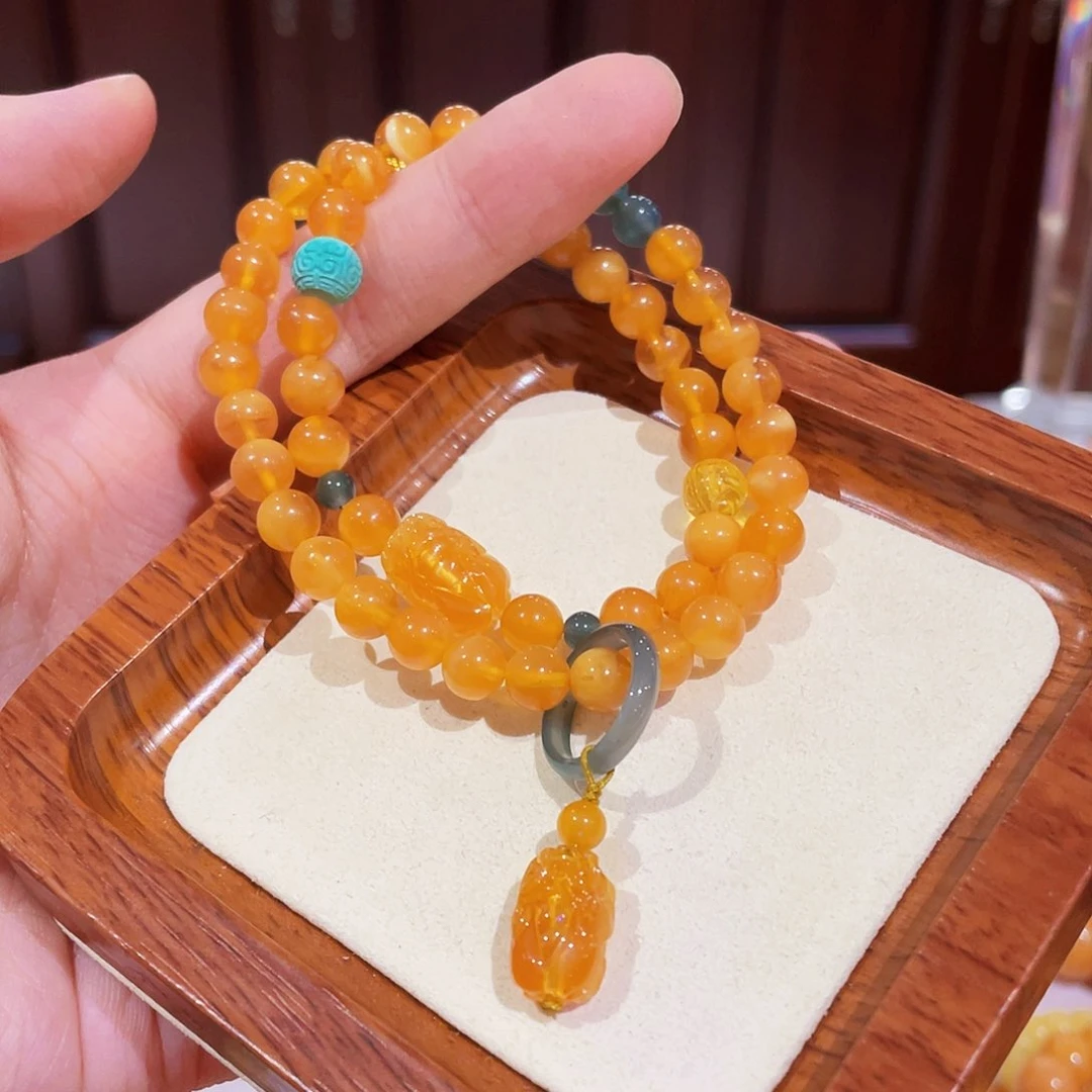 未镶嵌蜜蜡手链手串