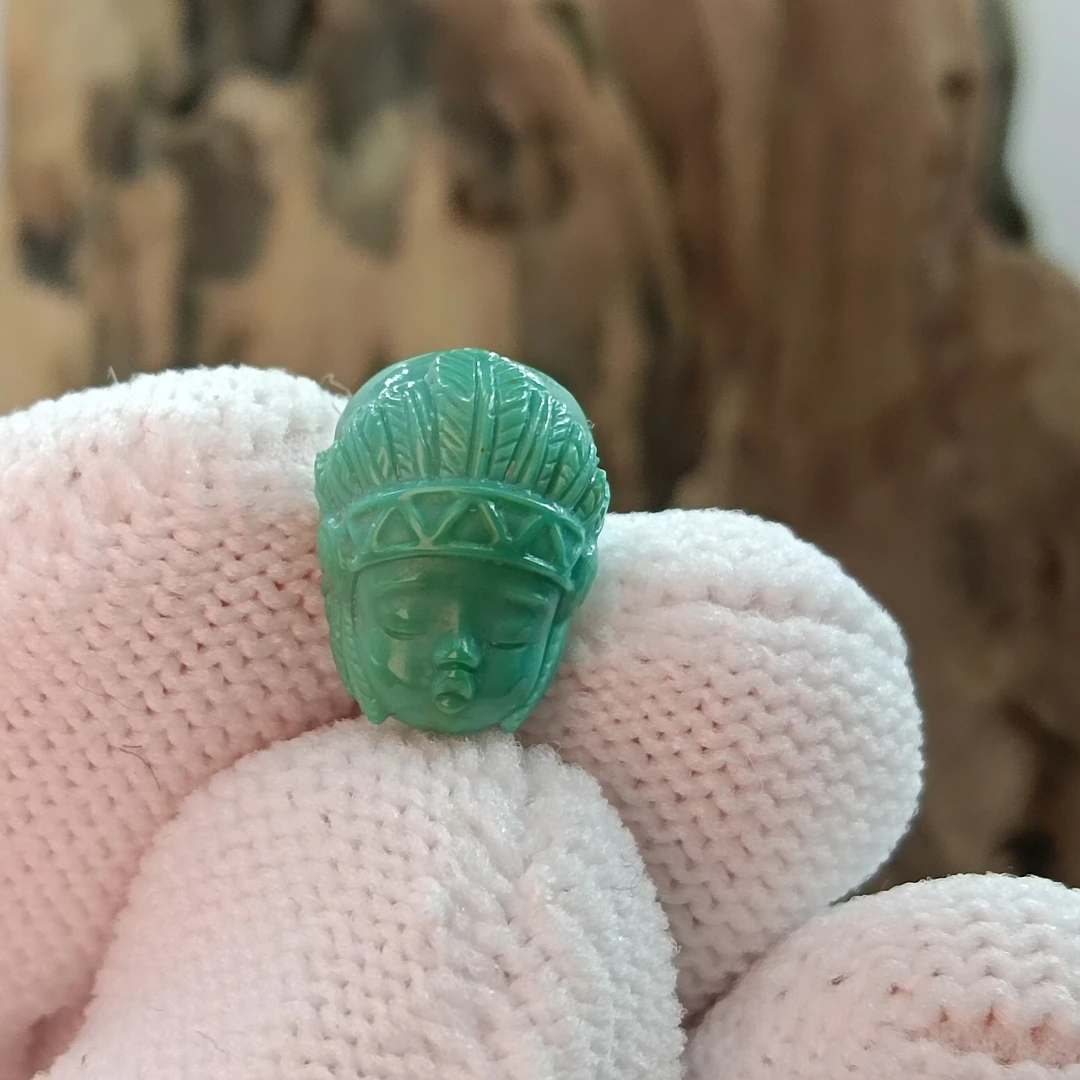 原矿绿松石高瓷玉化料精雕可爱嘟嘟童子