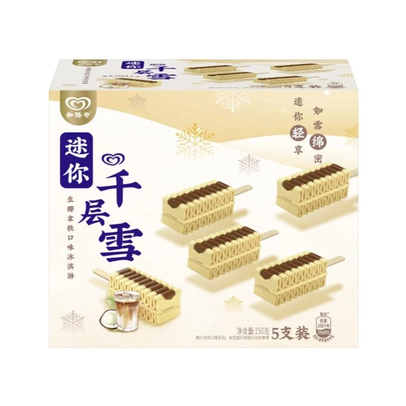 和路雪迷你千层雪生椰拿铁口味冰淇淋 30g*5