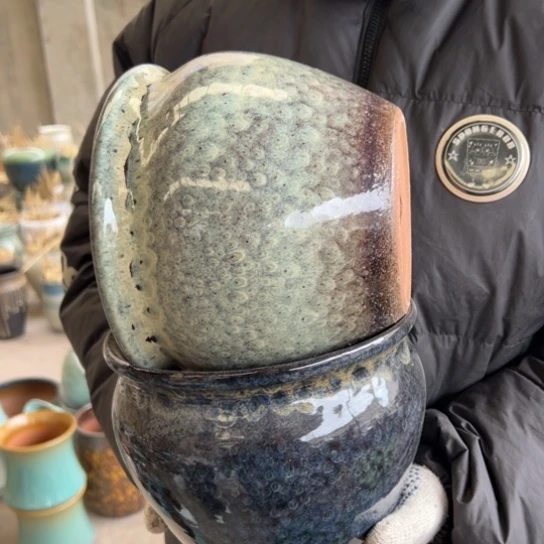紫砂花盆高16口20————