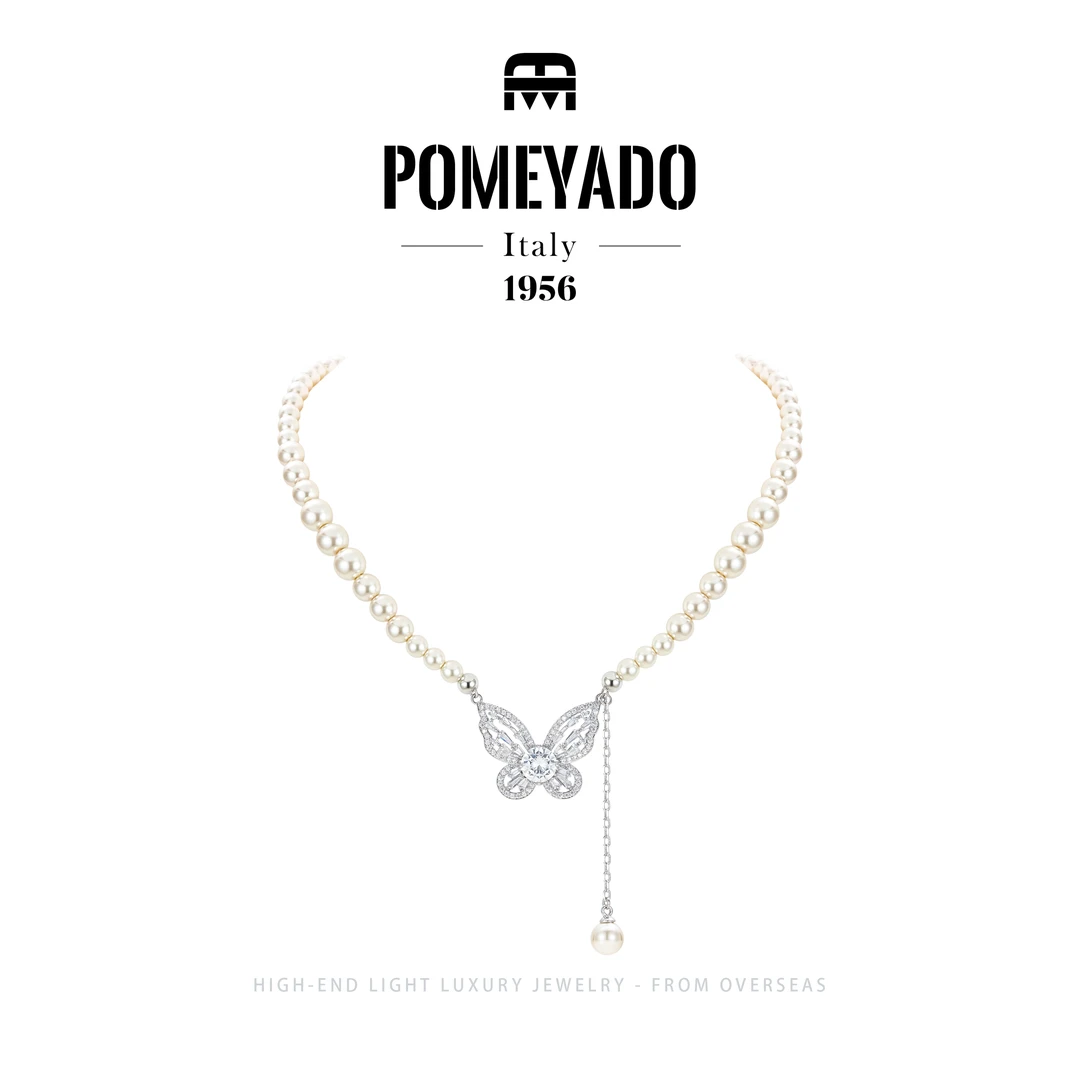 【蝴蝶霖】Pomeyado秋冬蝴蝶流苏百搭珠珠项链F2193