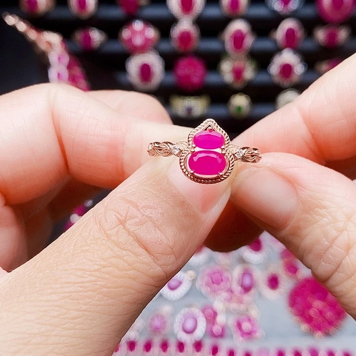 银S925镶嵌戒指红宝石