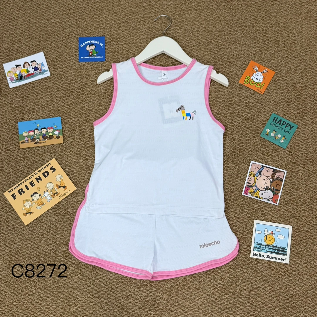 休闲风森系夏季运动套装短裤背心女童女宝