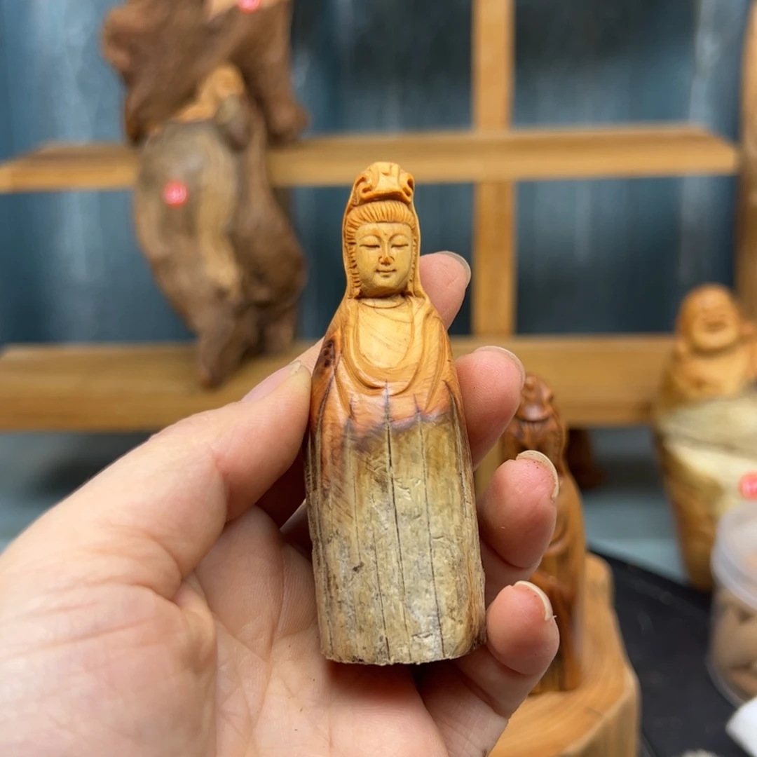 木波***奶崖柏木摆件手把件，