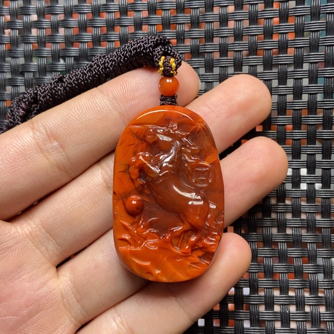 南***意南红玛瑙未镶嵌吊坠(不含链)