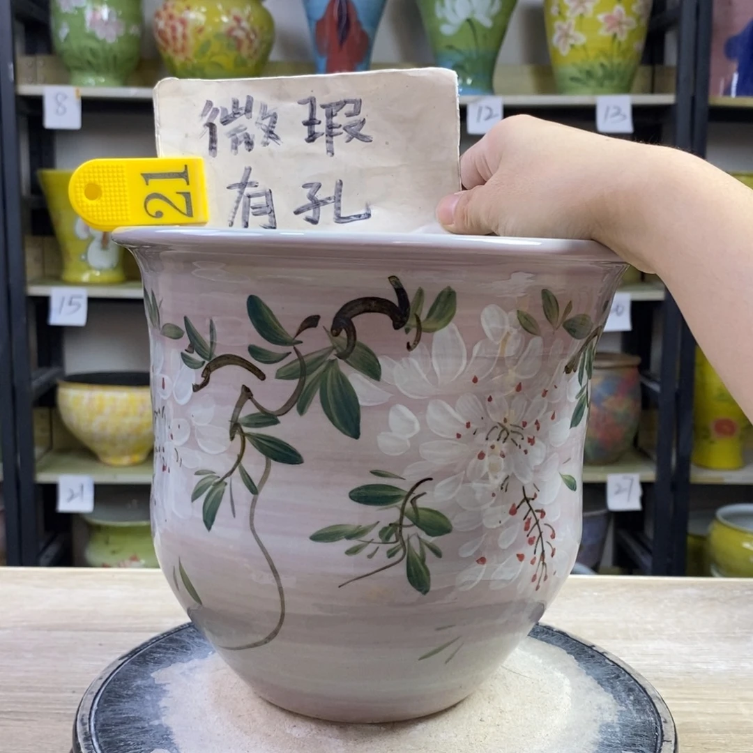 景德镇手工手绘陶瓷花盆