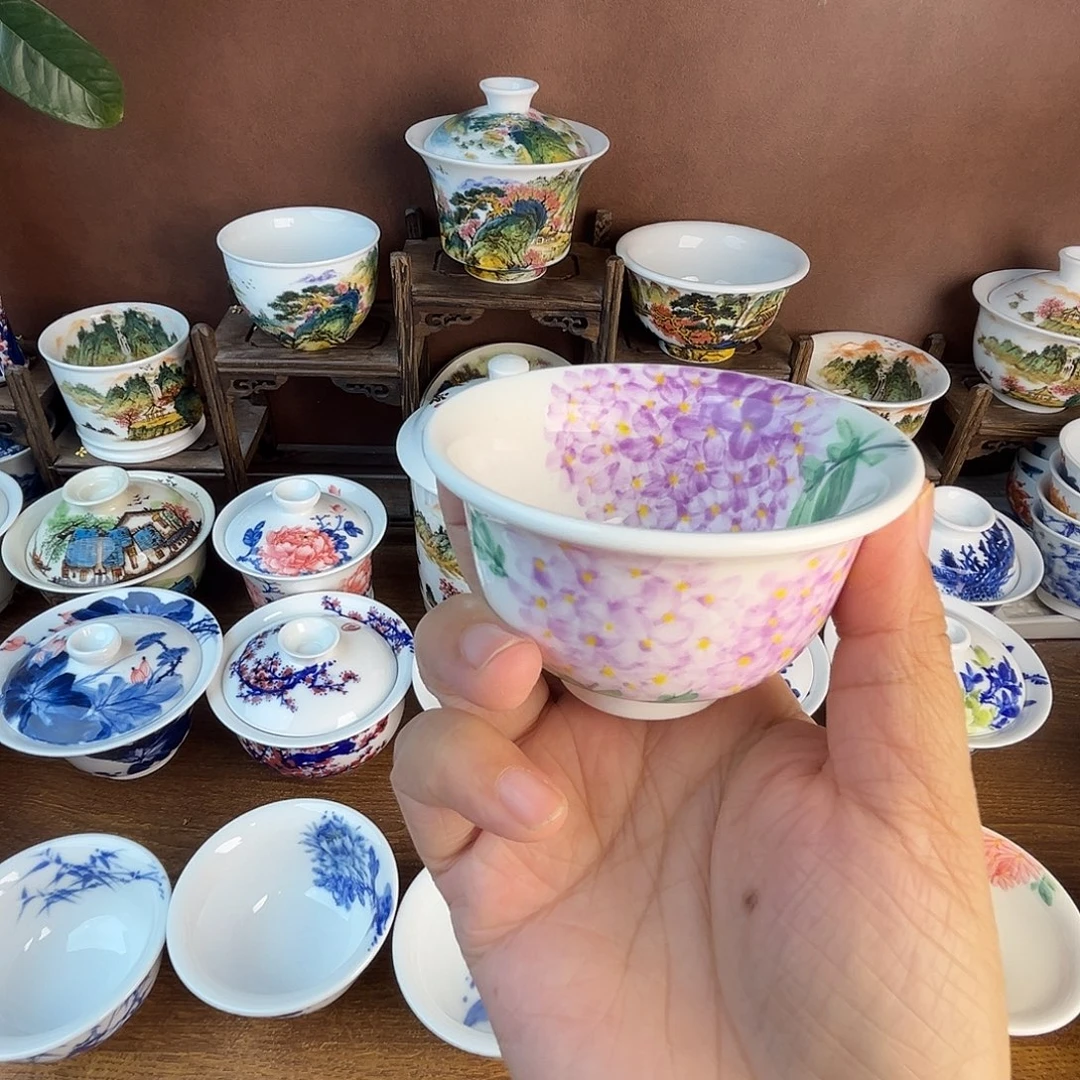 忠意堂釉下彩紫绣球