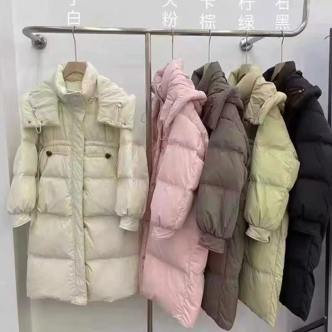 004 25年女宽松型百搭女士长款女装保暖连帽厚款