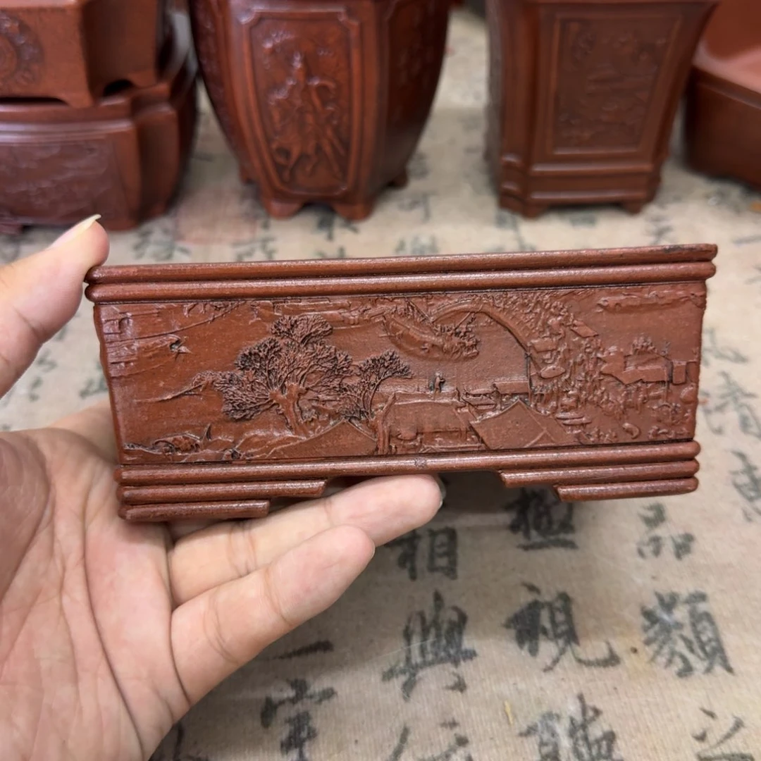 紫砂花盆14x10x4.8内经紫砂花盆