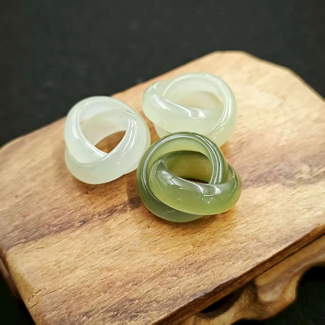 【高冰同心环】天然和田玉高冰格尔木晴水吊坠（多样性发一）