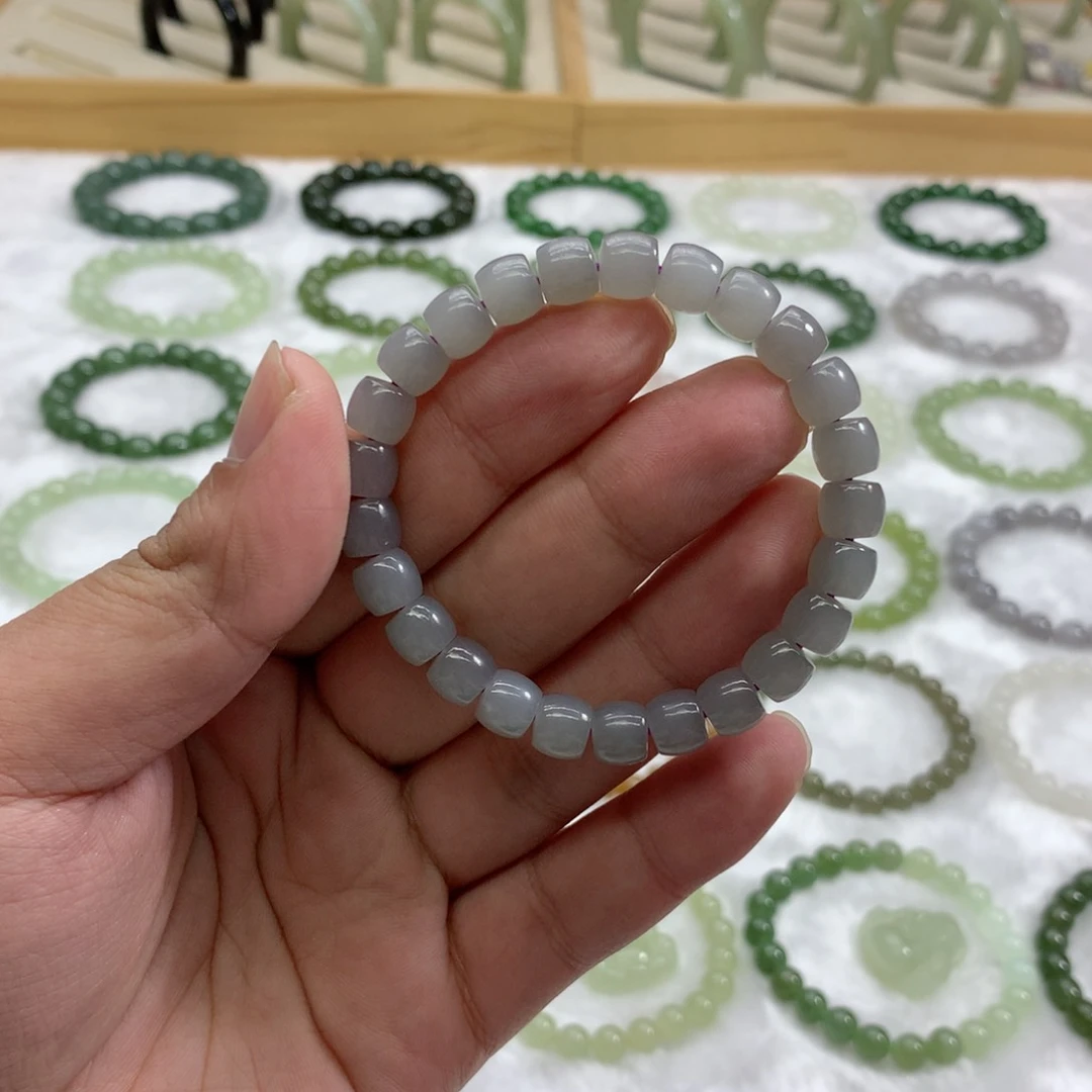 未镶嵌手串和田玉（直切烟紫7.8）