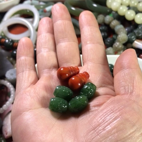 天然辰砂芒**丁珠子直径自然