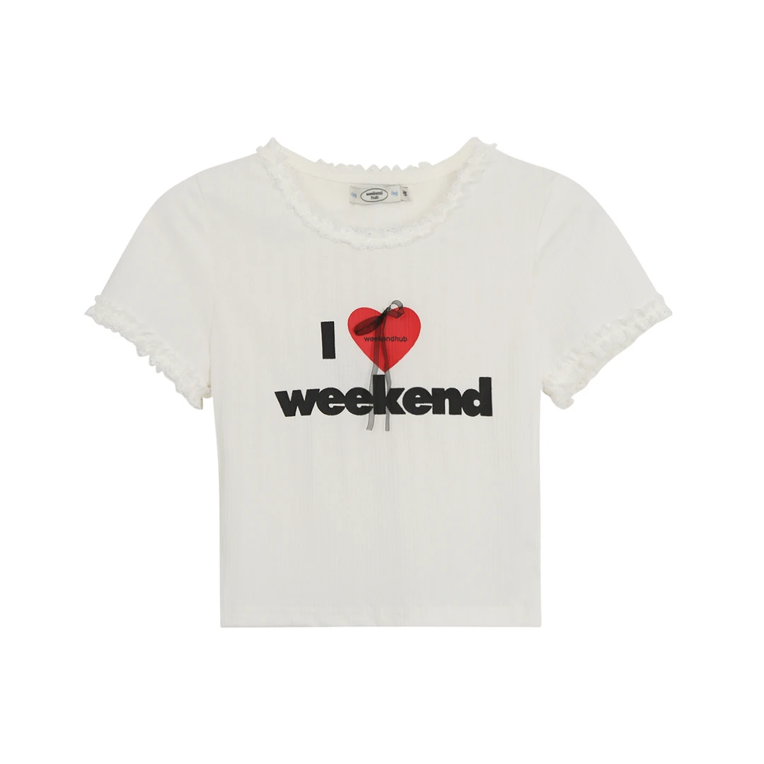WEEKEND HUB字母印花短袖T恤24200D0564