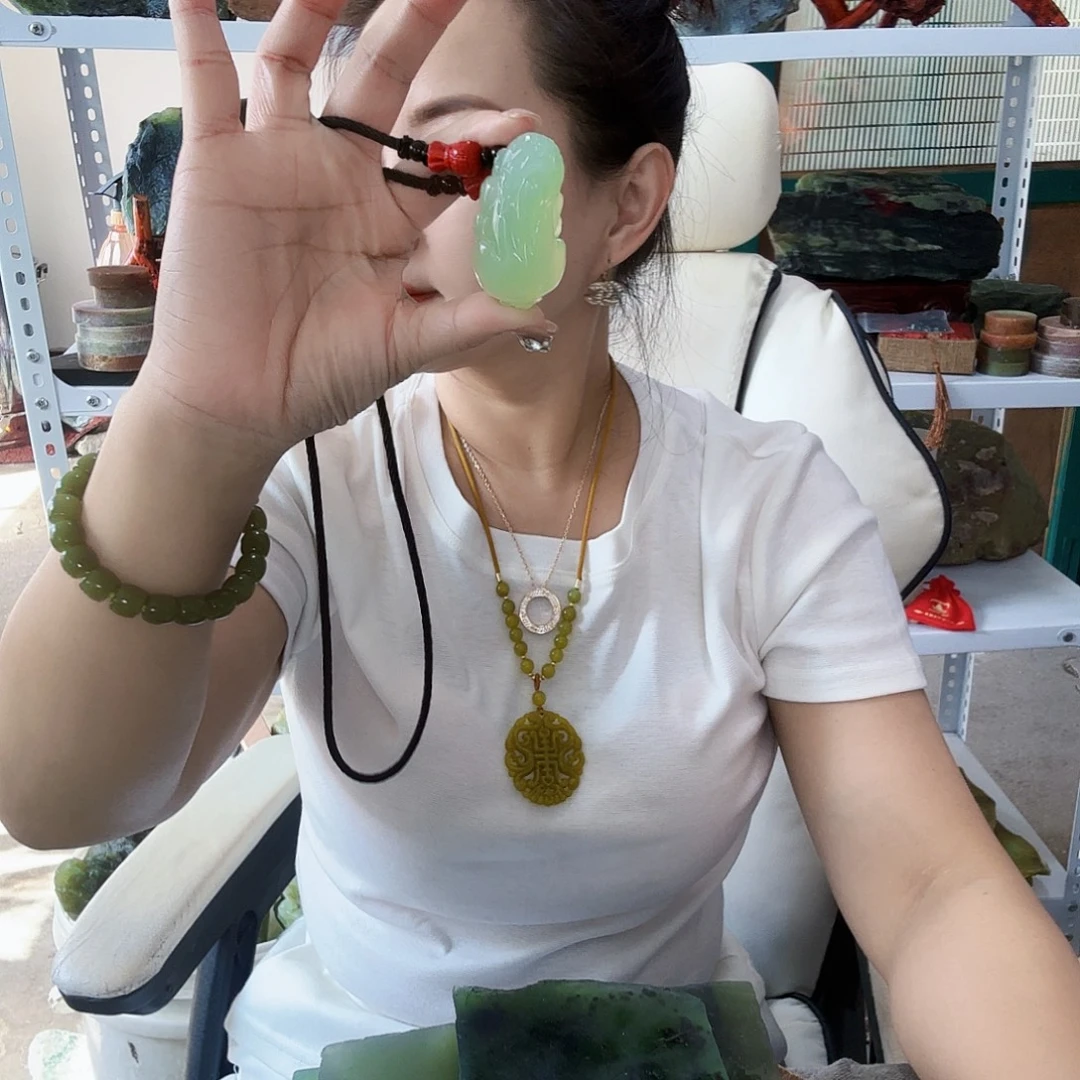 玉天然岫玉手工编织