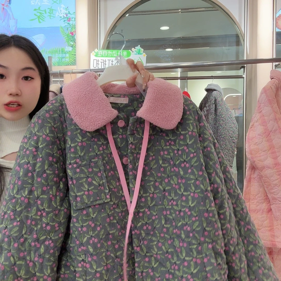 麻***～三醋酯纤维B34Q233 深灰紫花 M码