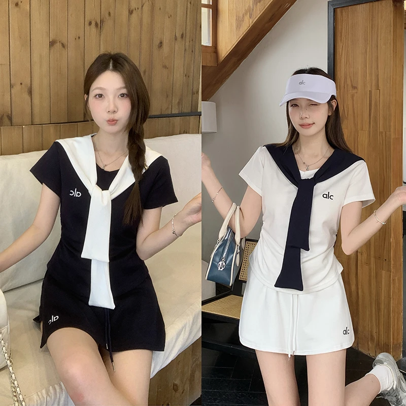 2025夏装新款胖mm大码女休闲刺绣字母披肩短袖半身裙套装