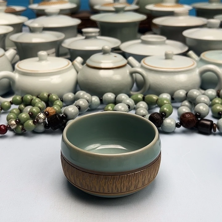 杯微暇重工仿古釉禅定杯原矿原釉原产地