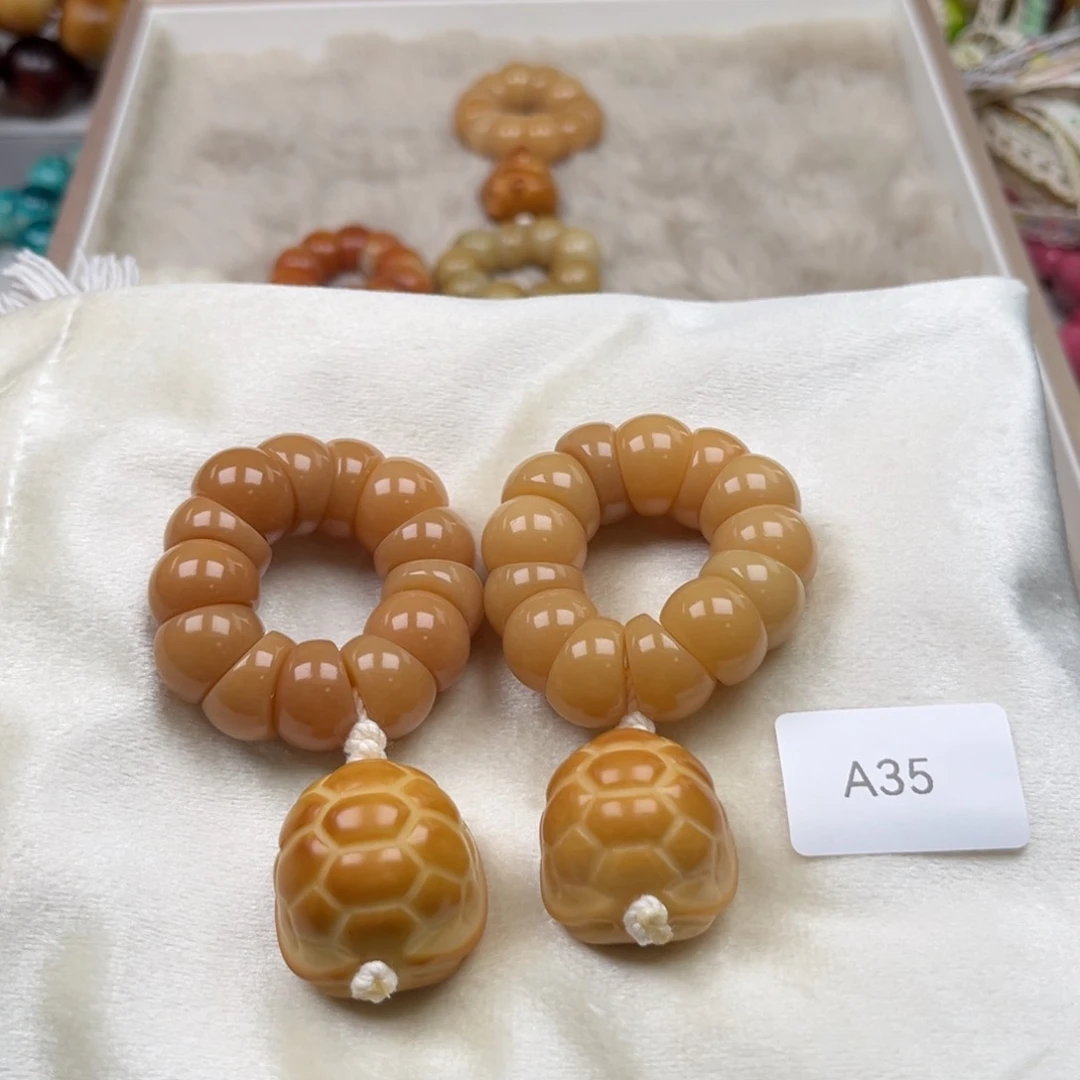 白玉菩提吊坠瑕a35蒜瓣手捻随机一串13-14m