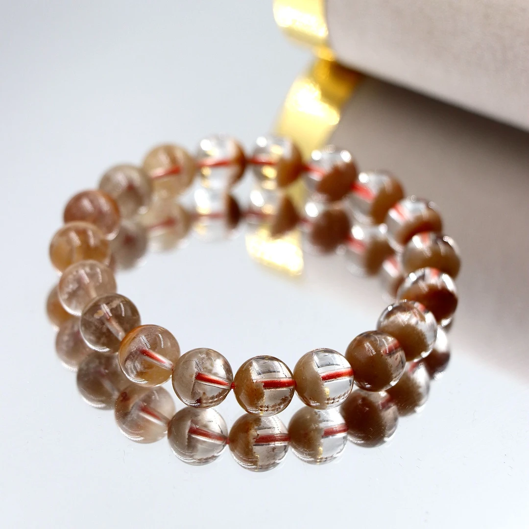 天然净透包裹体聚宝盆黄幽灵水晶手串A7480-尺寸可选-多样性发一