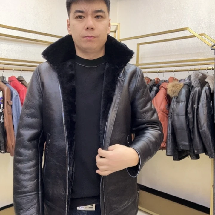 真皮皮衣皮毛一体200斤以内备注身高体重